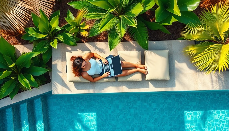 Woman by pool working remotely, real online businesses you can start from anywhere.