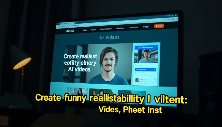 Website for AI video services with celebrity images on screen.