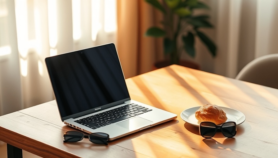 Casual workspace with laptop and pastry, ideal for work on AI apps.