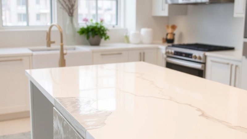 Pure white epoxy waterfall countertop with seamless edge design.