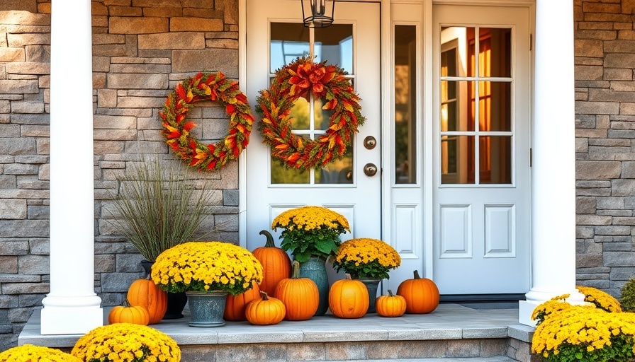 Charming fall-themed porch for fall home preparation tips.