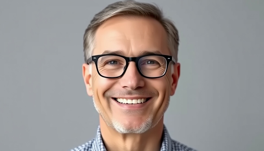 Portrait of a smiling middle-aged man with glasses.