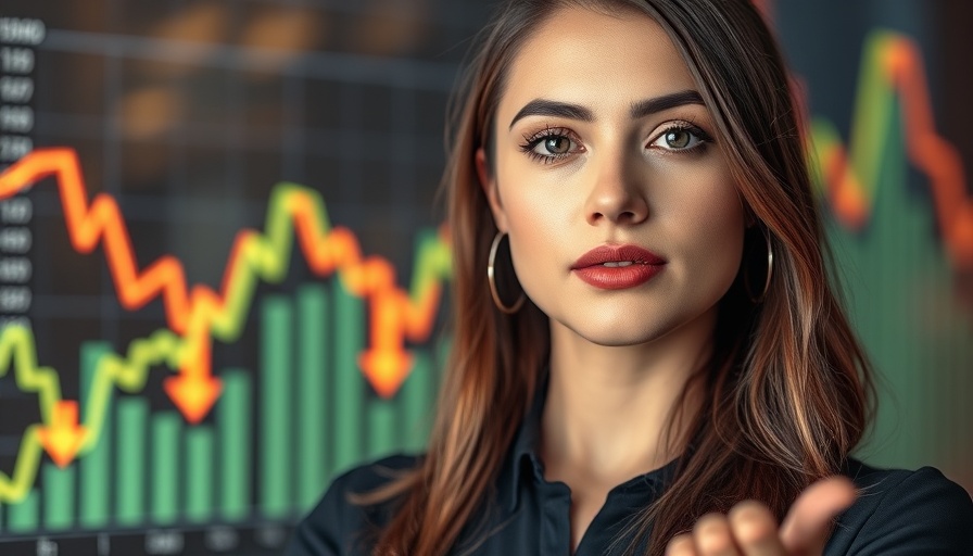 HVAC sales decline presentation with young woman and charts.