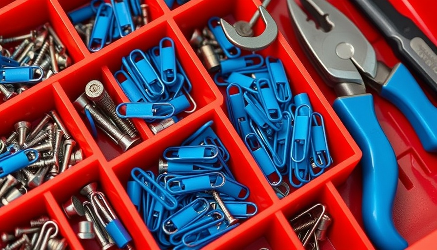 Toolbox showing paperclip hacks for home use, vibrant red compartments.
