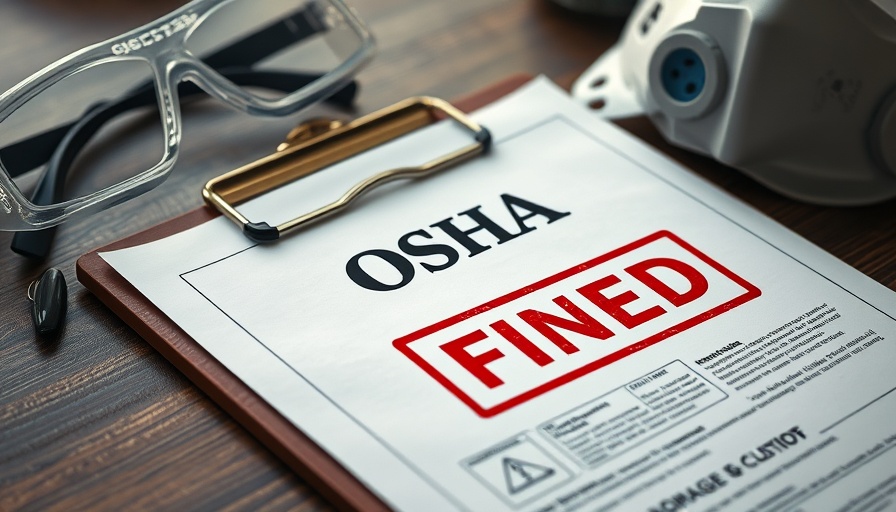 OSHA document with 'FINED' stamp and safety gear.