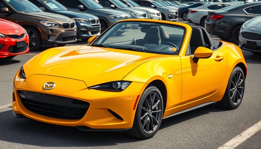 Yellow Mazda Miata highlighting the legacy of Tsutomu Matano.