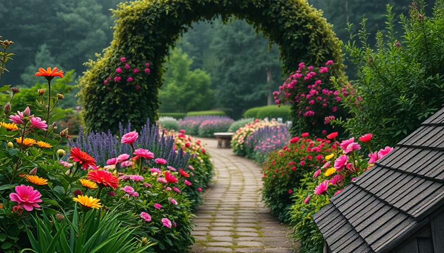 Evergreen Mist garden archway and shingles, 2026 color.