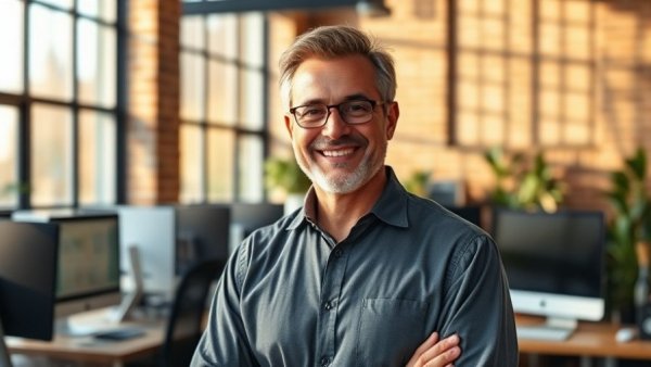 Confident man in office, Evergreen Real Estate Group growth economy 2025 focus.