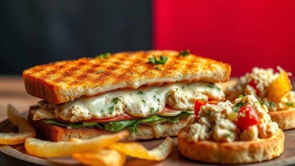 Grilled tuna sandwich and crackers with tuna topping, canned tuna recipes.