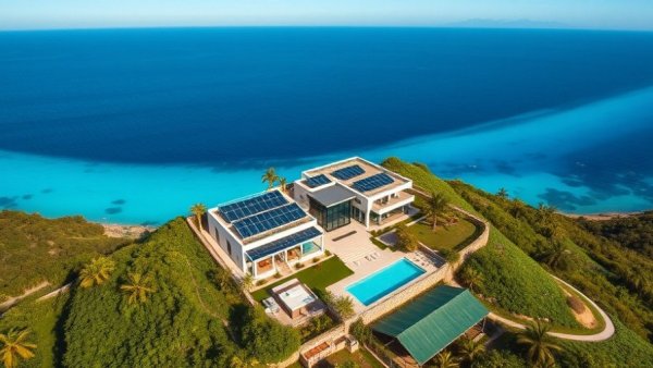 Expansive view of Arizona Car Week luxury real estate by ocean.