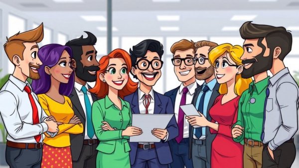 Press release distribution service banner with diverse cartoon.