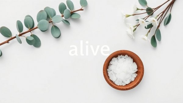Minimalist natural theme design with eucalyptus and flowers featuring BioSil vegan collagen generator.
