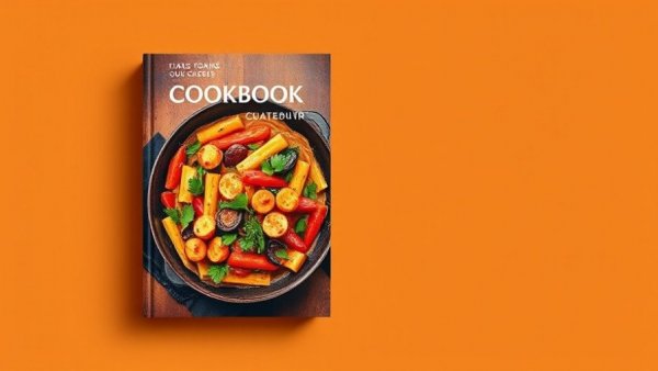 Minimalistic cookbook cover with vegetables, relevance to urgency culture.