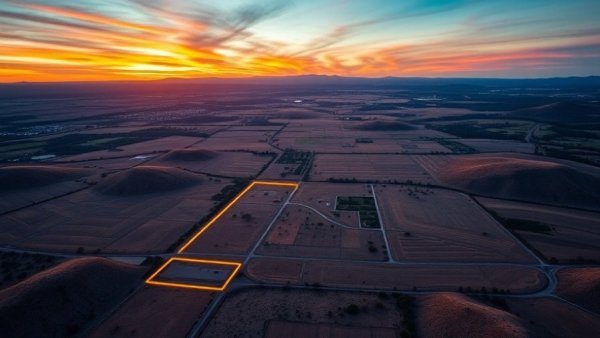 Castle Rock Development site aerial view with highlighted zones.