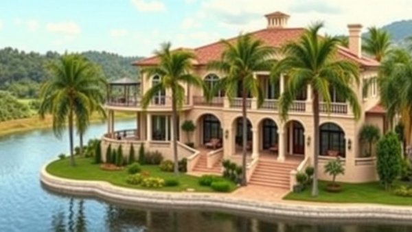 Lakewood Ranch luxury real estate: elegant mansion with lush landscaping