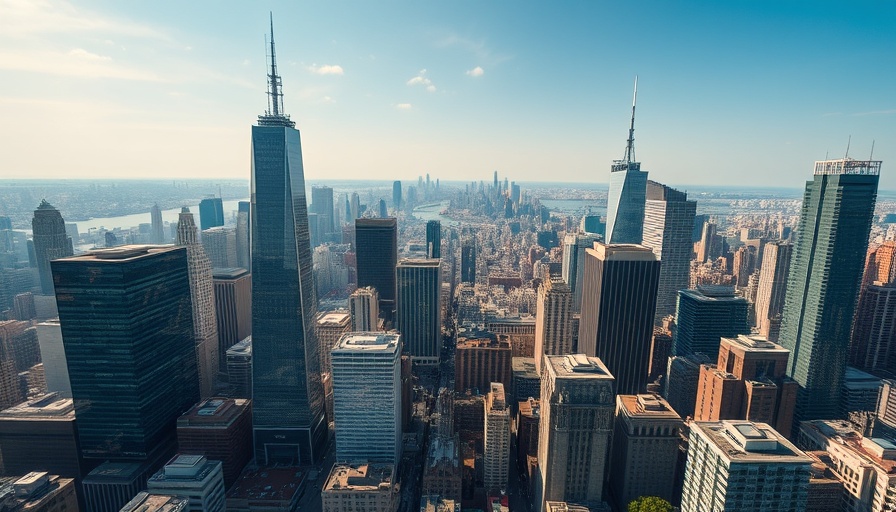 Modern cityscape symbolizing Douglas Elliman International Business Expansion.