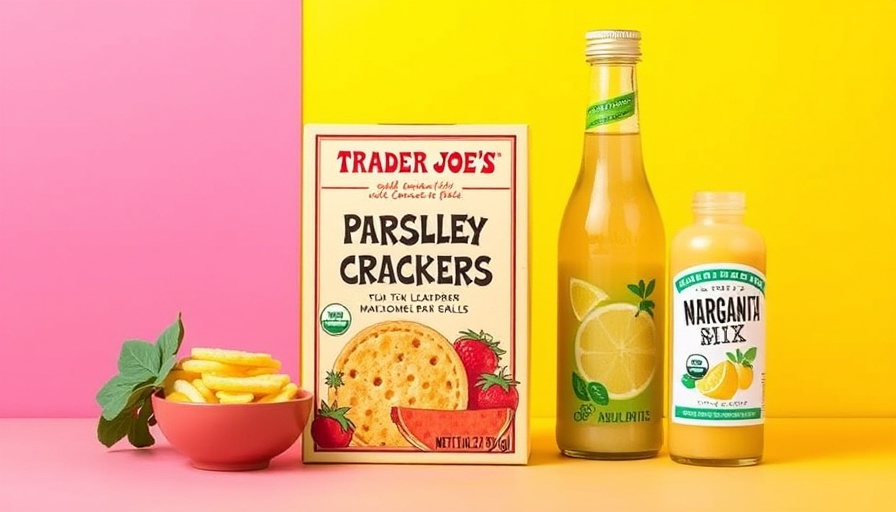 Colorful display of summer Trader Joe's products 2025.