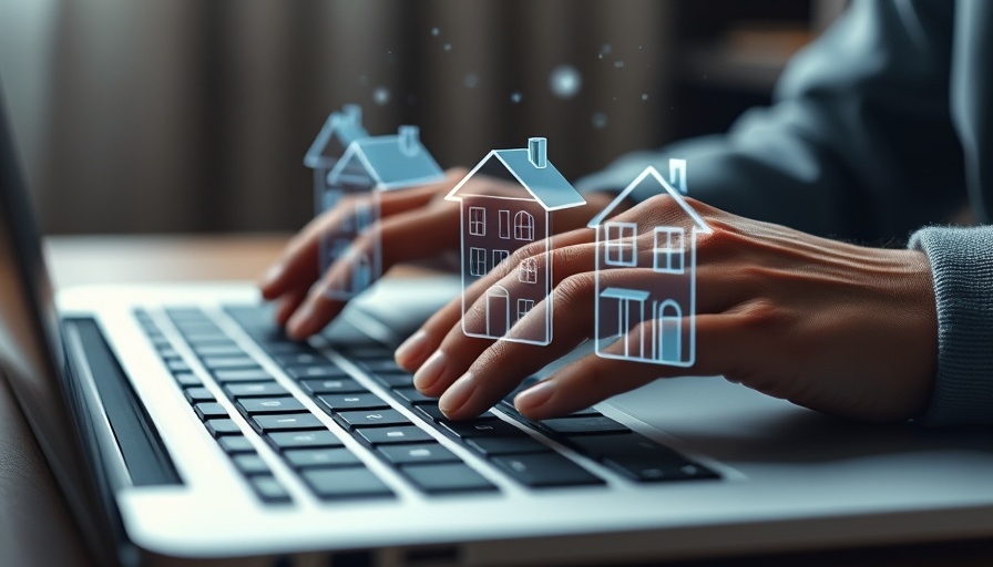 Digital real estate transactions with icons on a laptop in Northern Colorado.