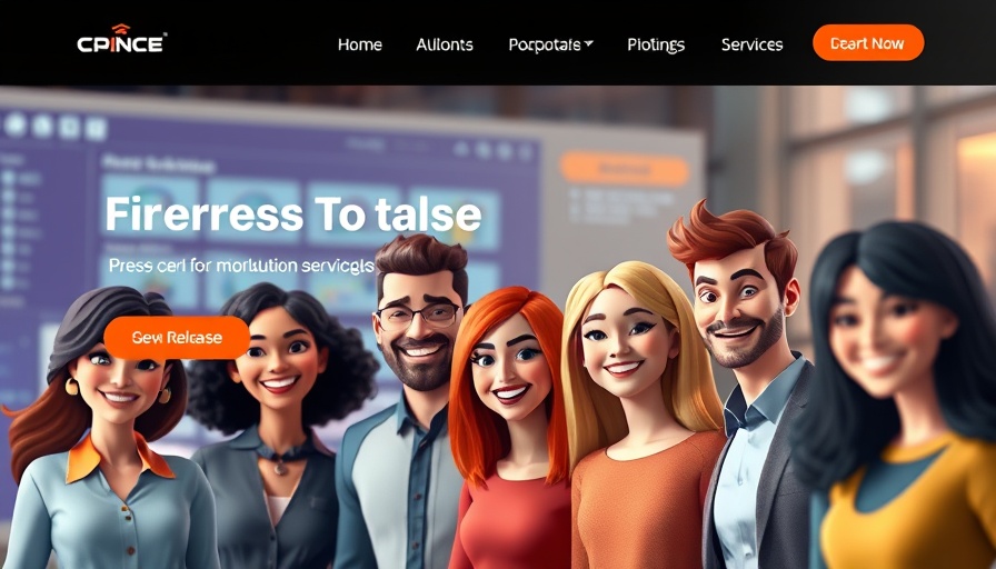 Press Release Distribution Services webpage featuring animated characters.