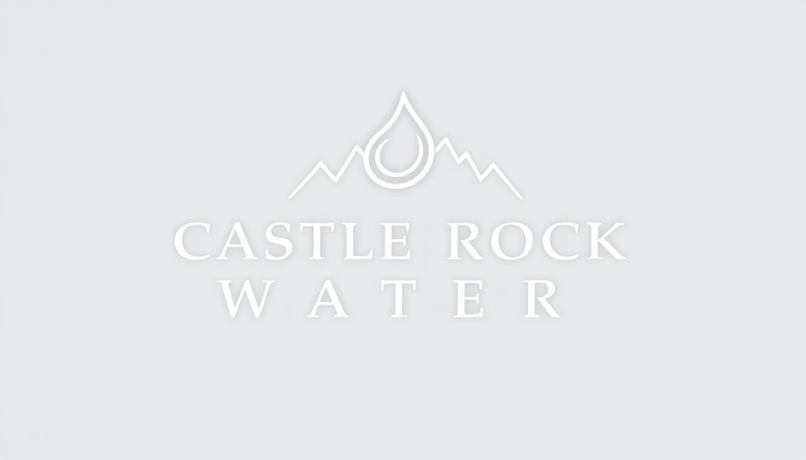 Castle Rock Water logo with stylized droplet and text