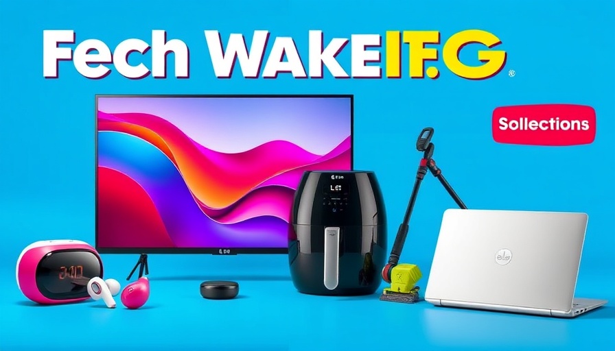 Walmart anti-Prime Day deals on tech gadgets in a vibrant graphic.