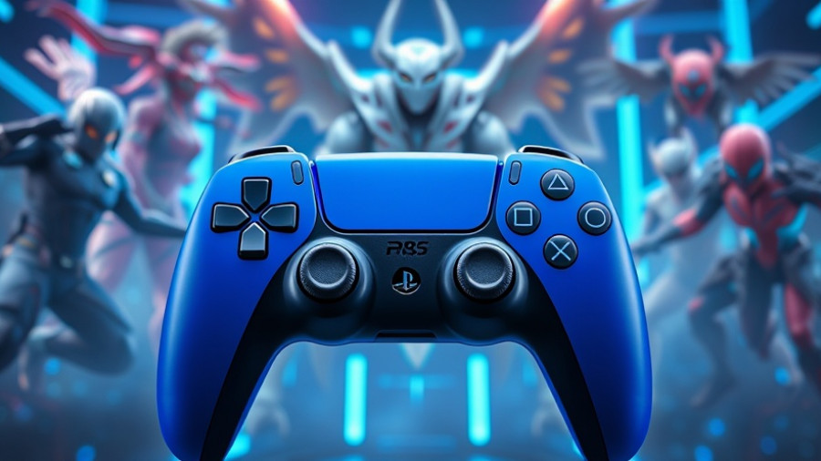Icon Blue Special Edition PS5 controller with game characters
