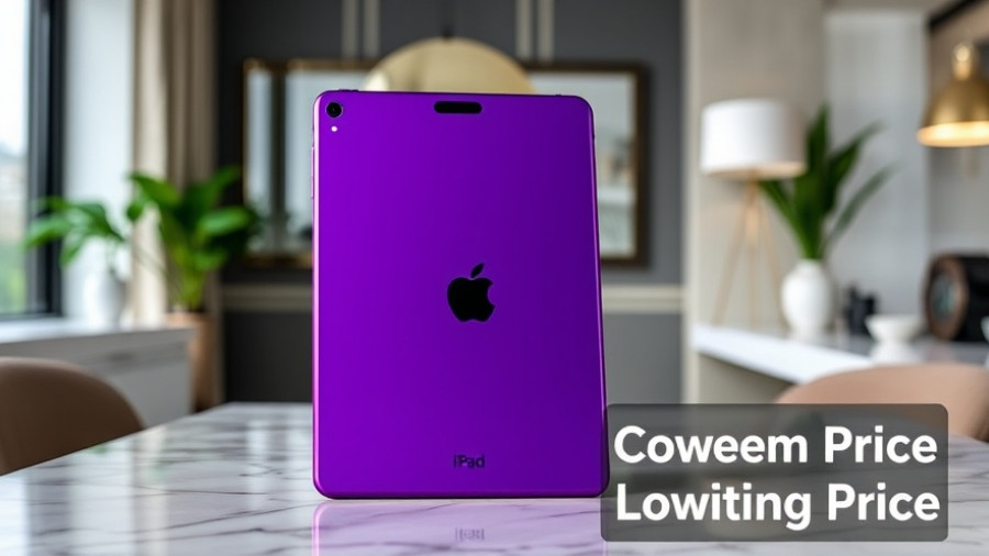 iPad Air M3 showcased on marble with price drop announcement.