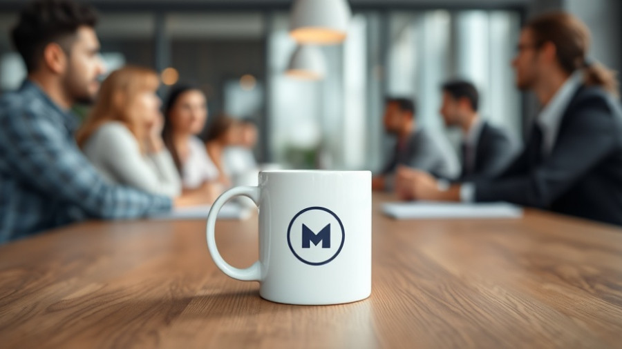 White mug on meeting table symbolizing industrial digitalisation in Europe.