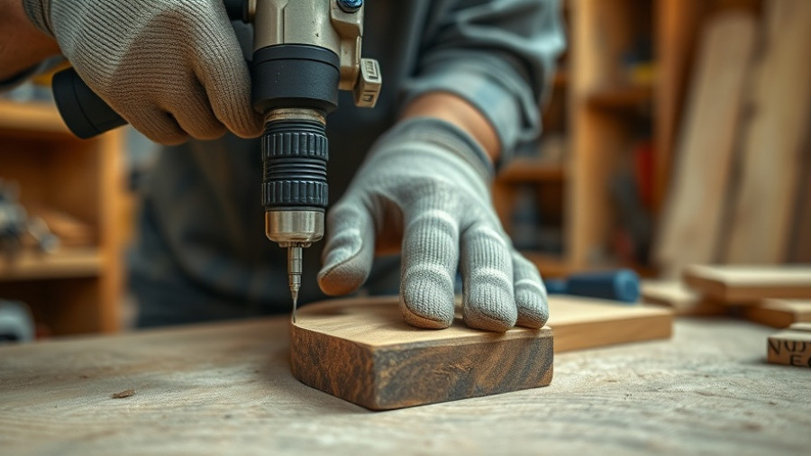 Close-up of craftsman drilling wood, highlighting apprenticeships reform.