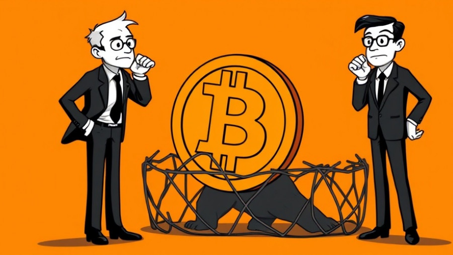Financial advisors cautiously approach Bitcoin trap illustration.