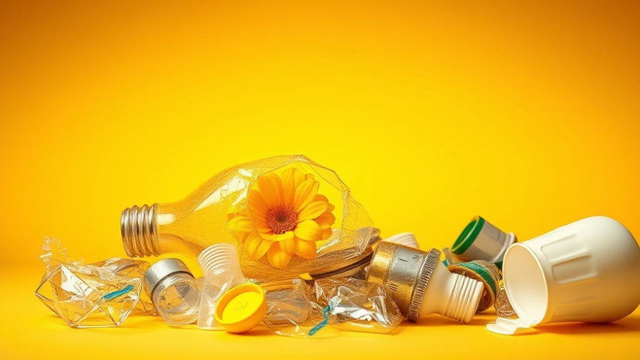 Plastic recycling innovation showcased with creative container arrangement.