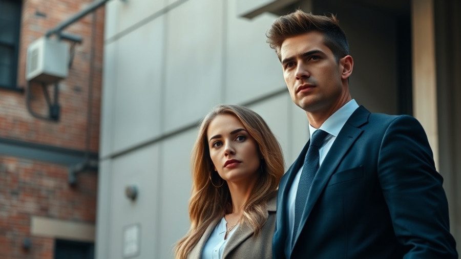 Business couple standing outside building, LinkedIn stalker account removal context.