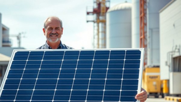 Two men showcasing a solar panel for sustainable home improvement