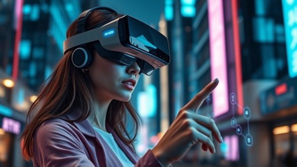 AI technology integration in smart homes concept with futuristic elements.