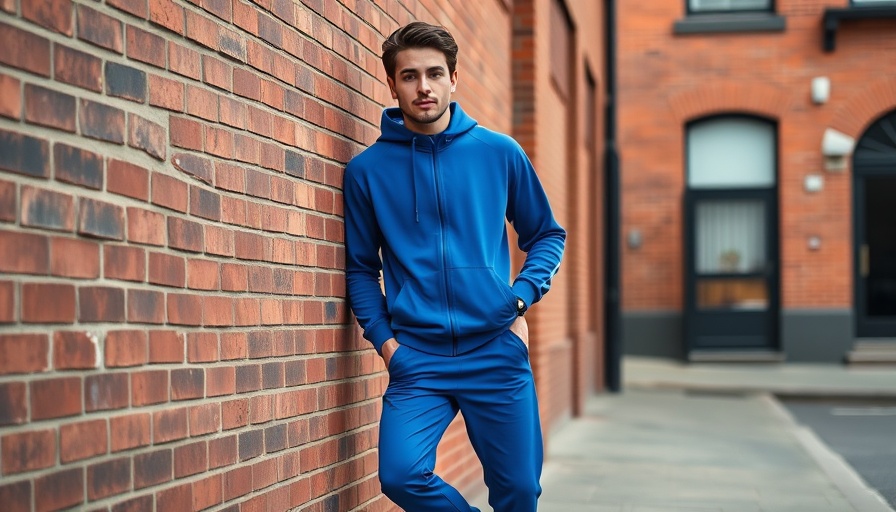 Young man confidently leaning against a wall in urban setting.