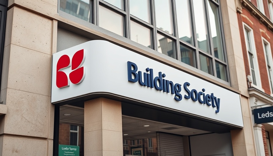 Exterior signage of Leeds Building Society, blue facade.