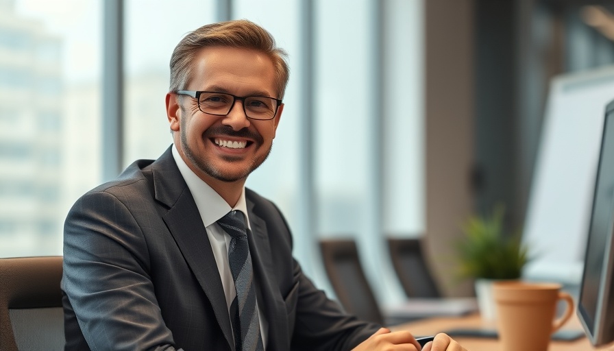 Leeds Building Society interim CEO, smiling in office setting.