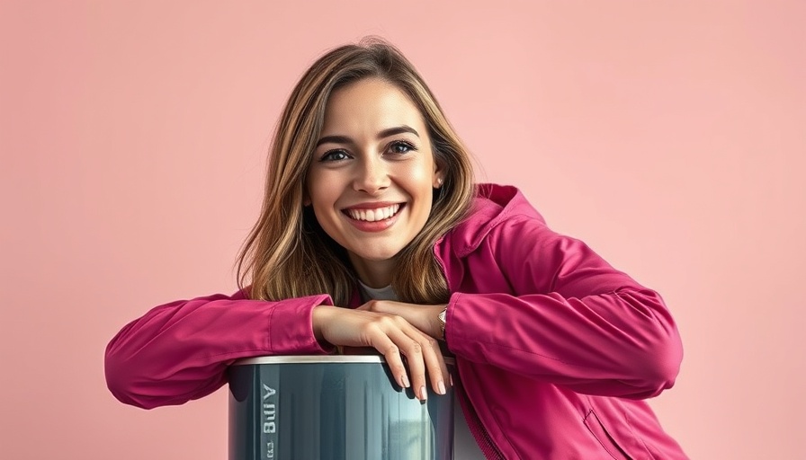 Smiling woman with perfect blush paint shade background.