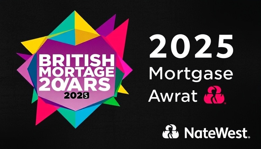 2025 British Mortgage Awards vibrant geometric poster highlighting NatWest.