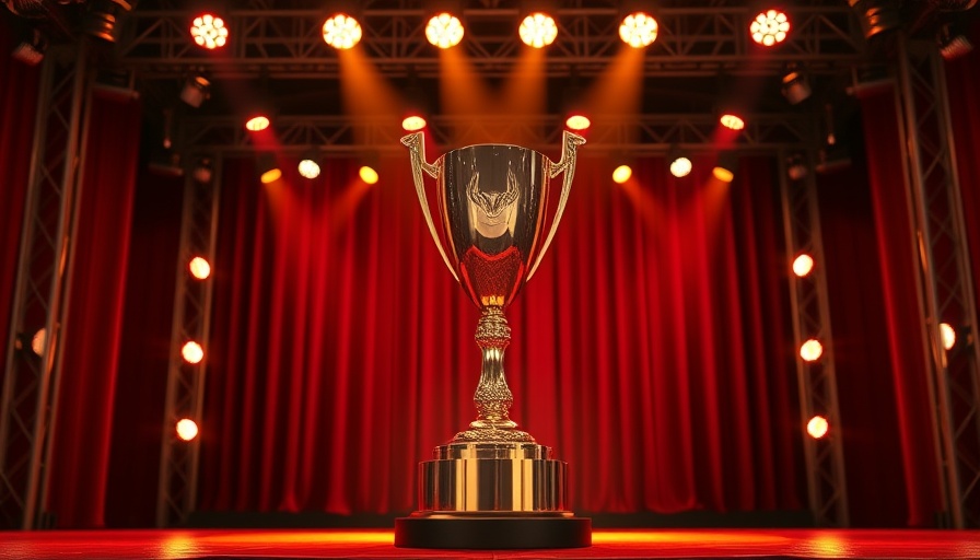 British Mortgage Awards 2025 trophy under stage lights.