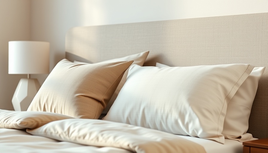 Modern bedroom with nightstand and decorative pillows