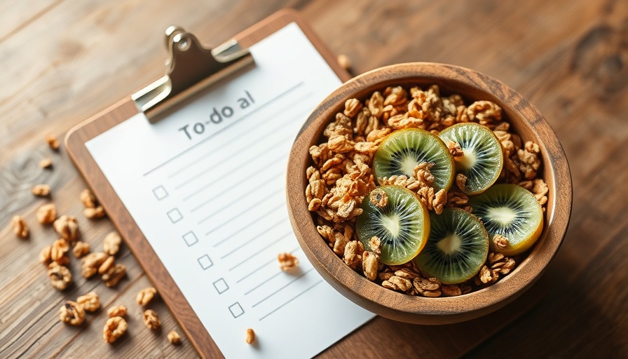 Market fresh granola with kiwi and to-do list, how to get free food tips.