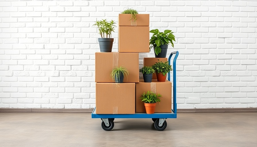 Moving on a budget scene with boxes and dolly
