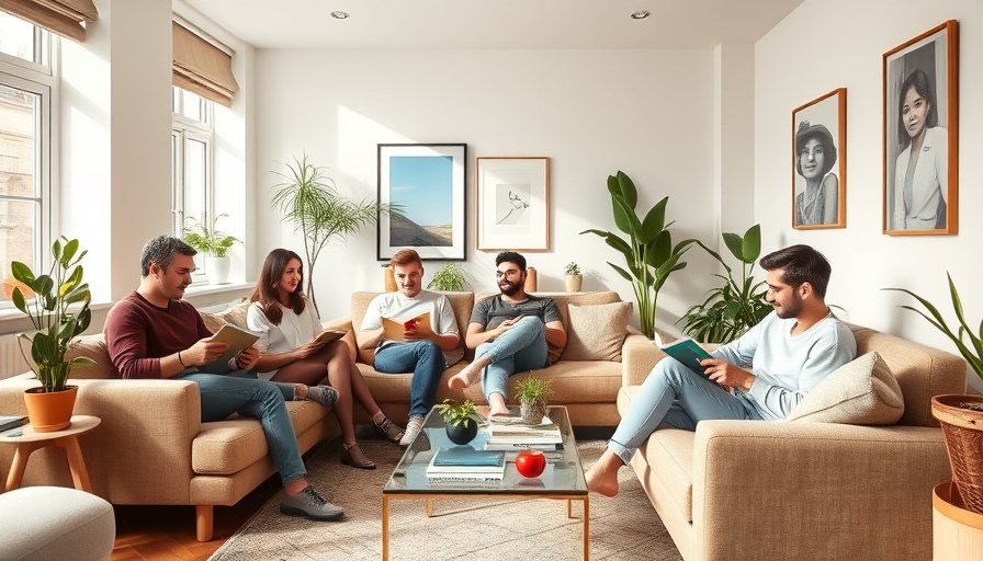 Young adults in shared London apartment, illustrating HMO investment market growth.