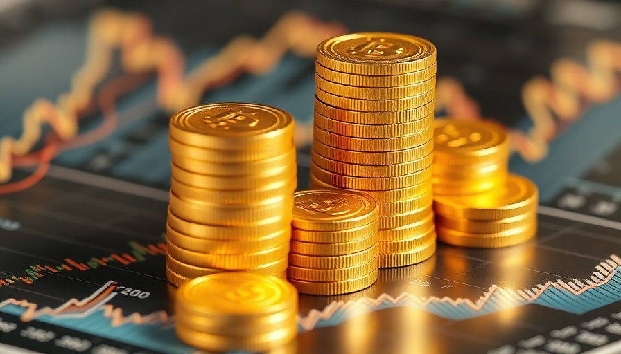 Golden coins on financial graphs representing property investment
