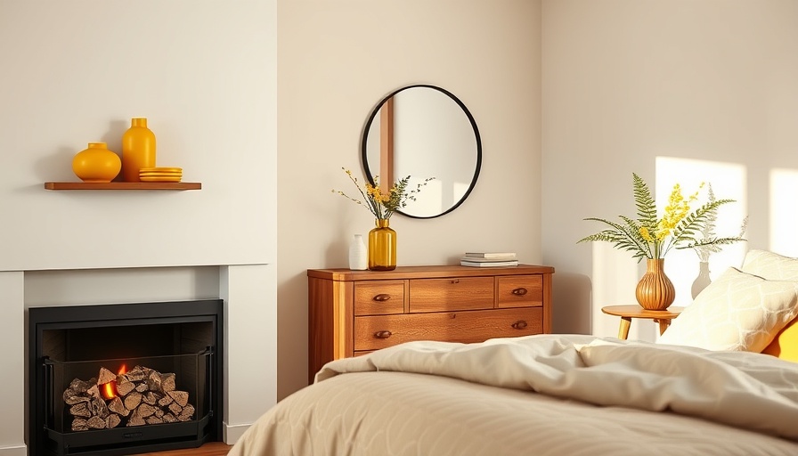 Charming bedroom corner with yellow decor, cozy modern design.