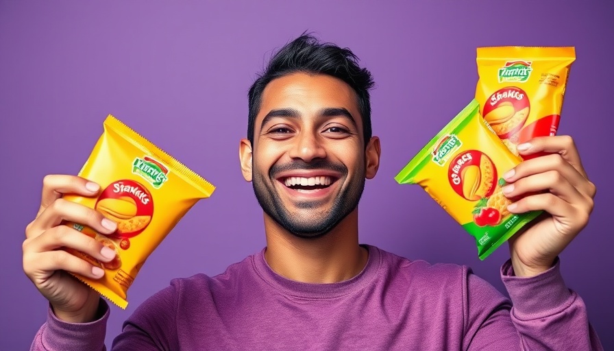 Man showcasing Olly's snacks with a passion-driven approach.