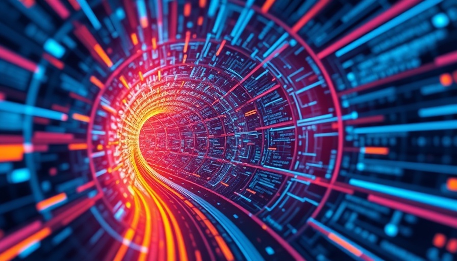Futuristic data stream illustrating GenAI-powered synthetic data in investment workflows.