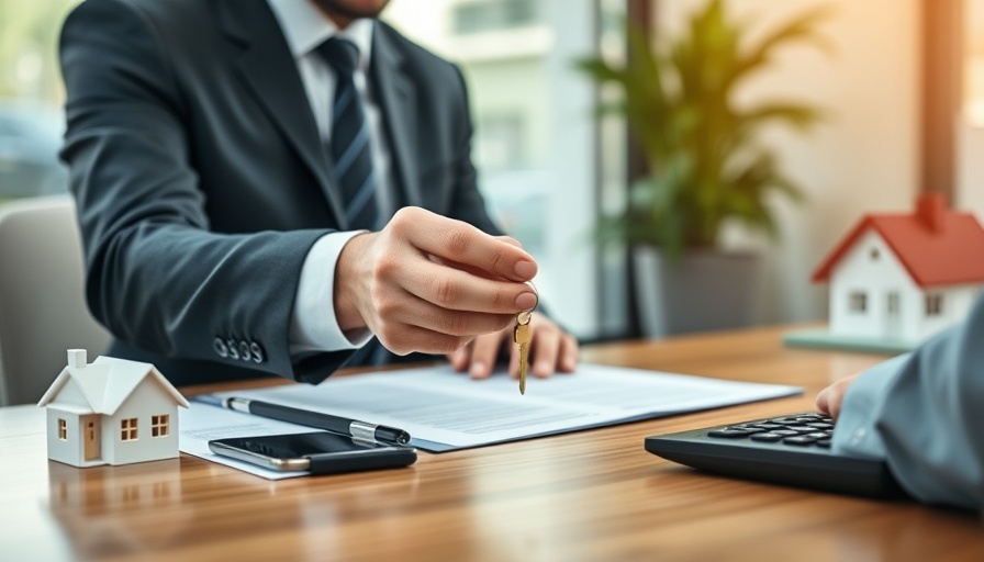 Businessman with keys and client signing papers; housing transactions recovery July 2025