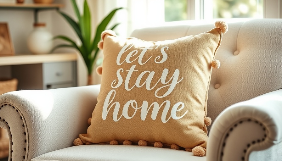 Cozy autumn cushion for home decoration in a living room scene.